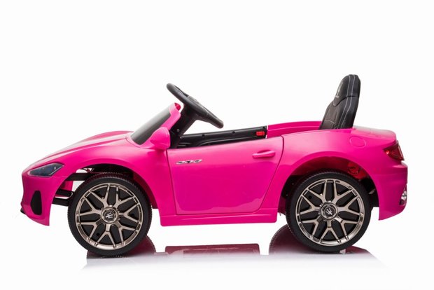Elektrische Kinderauto Maserati Roze 12V Met Afstandsbediening en EVA banden en leren zitje 