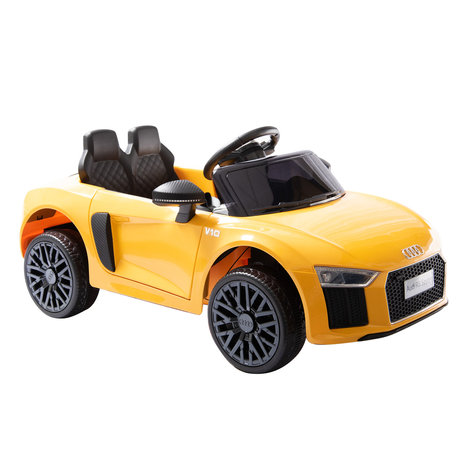 Elektrische Kinderauto Audi R8 Geel 12V Met Afstandsbediening