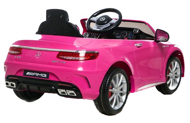 Elektrische Kinderauto Mercedes Benz S63 AMG Roze 12V Met Afstandsbediening