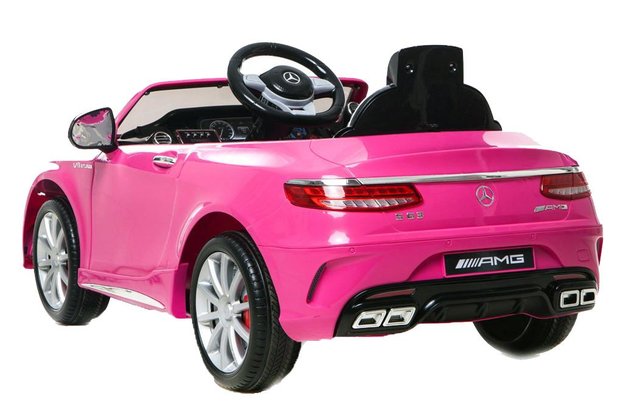 Elektrische Kinderauto Mercedes Benz S63 AMG Roze 12V Met Afstandsbediening