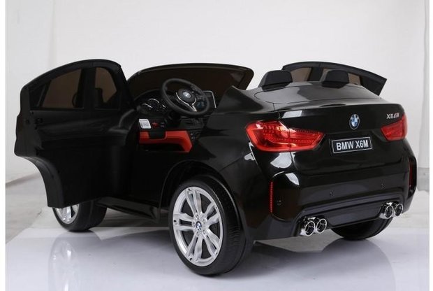  Elektrische Kinderauto BMW X6M Zwart 12V Met Afstandsbediening 2 Persoons Auto