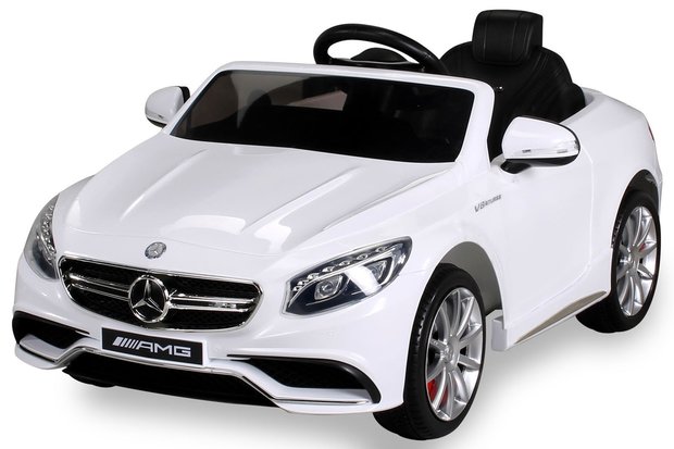 Elektrische Kinderauto Mercedes Benz S63 AMG Wit 12V Met Afstandsbediening