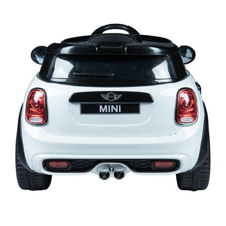 Elektrische Kinderauto Mini Cooper Wit 12V Met Afstandsbediening