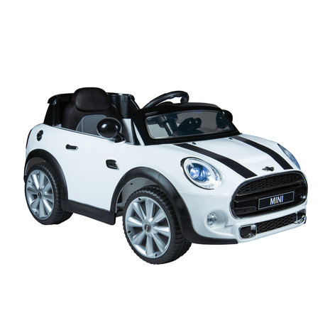 Elektrische Kinderauto Mini Cooper Wit 12V Met Afstandsbediening