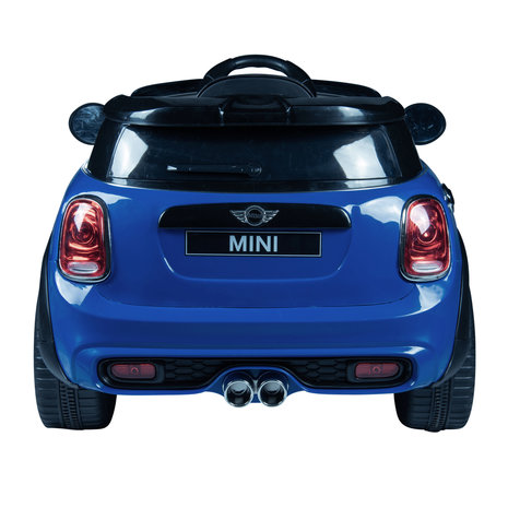 Elektrische Kinderauto Mini Cooper Blauw 12V Met Afstandsbediening