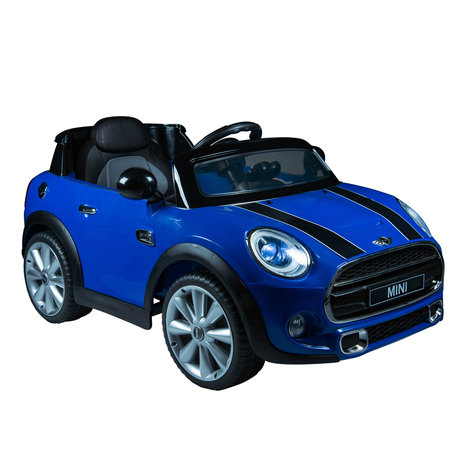 Elektrische Kinderauto Mini Cooper Blauw 12V Met Afstandsbediening