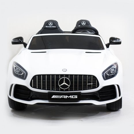 Elektrische Kinderauto Mercedes Benz GT R Wit 2 Persoons Auto 24V Met Afstandsbediening FULL OPTIONS