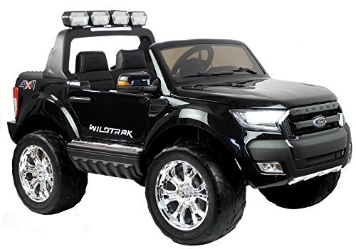 Elektrische Kinderauto Ford Ranger F650 Zwart 2 persoons MP4 Scherm 12V Met Afstandsbediening FULL OPTION