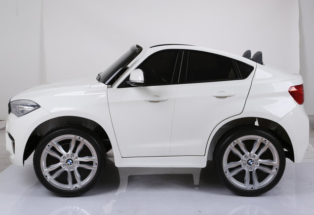  Elektrische Kinderauto BMW X6M Wit 12V Met Afstandsbediening 2 Persoons Auto