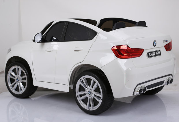  Elektrische Kinderauto BMW X6M Wit 12V Met Afstandsbediening 2 Persoons Auto