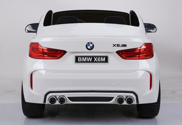  Elektrische Kinderauto BMW X6M Wit 12V Met Afstandsbediening 2 Persoons Auto