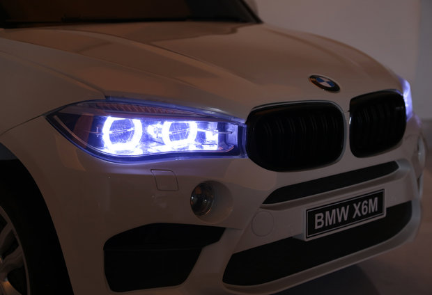  Elektrische Kinderauto BMW X6M Wit 12V Met Afstandsbediening 2 Persoons Auto