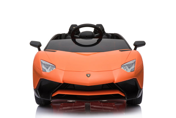 Elektrische Kinderauto Lamborghini Aventador SV Oranje 12V Met Afstandsbediening 