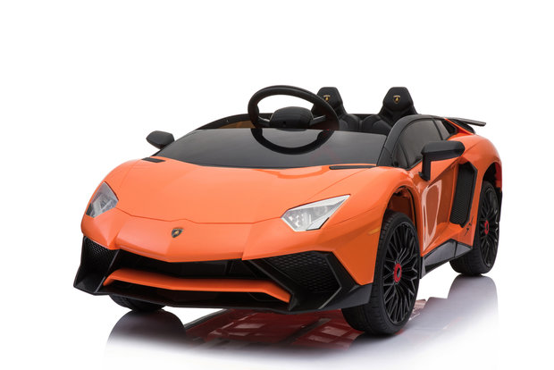 Elektrische Kinderauto Lamborghini Aventador SV Oranje 12V Met Afstandsbediening 