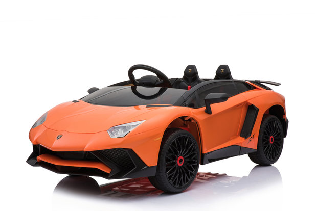 Elektrische Kinderauto Lamborghini Aventador SV Oranje 12V Met Afstandsbediening 