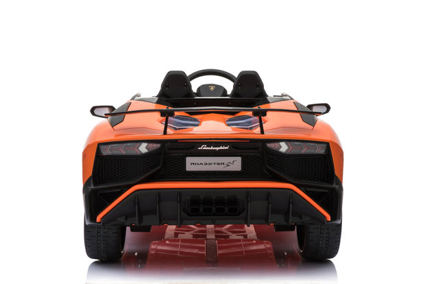 Elektrische Kinderauto Lamborghini Aventador SV Oranje 12V Met Afstandsbediening 