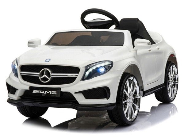 Elektrische Kinderauto Mercedes-Benz GLA45 AMG Wit 12V Met Afstandsbediening