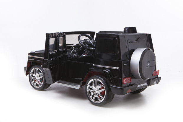 Elektrische Kinderauto Mercedes-Benz G63 AMG Zwart 12V Met Afstandsbediening FULL OPTION