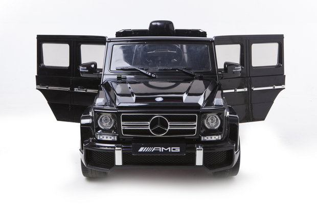 Elektrische Kinderauto Mercedes-Benz G63 AMG Zwart 12V Met Afstandsbediening FULL OPTION