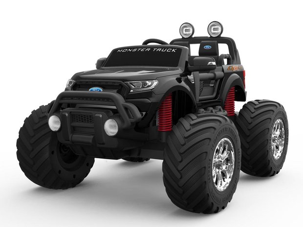 Elektrische Kinderauto Ford Monster Truck 4x4 - Zwart met Mp4 Scherm en Afstandsbediening FULL OPTION