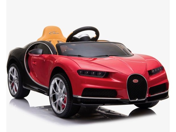 Elektrische Kinderauto Bugatti Chiron 12V met Afstandsbediening - Rood