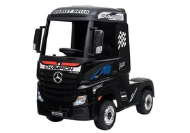 Elektrische Kinder vrachtwagen Mercedes Actross Truck 4x4 Zwart 24V Met Afstandsbediening FULL OPTIONS